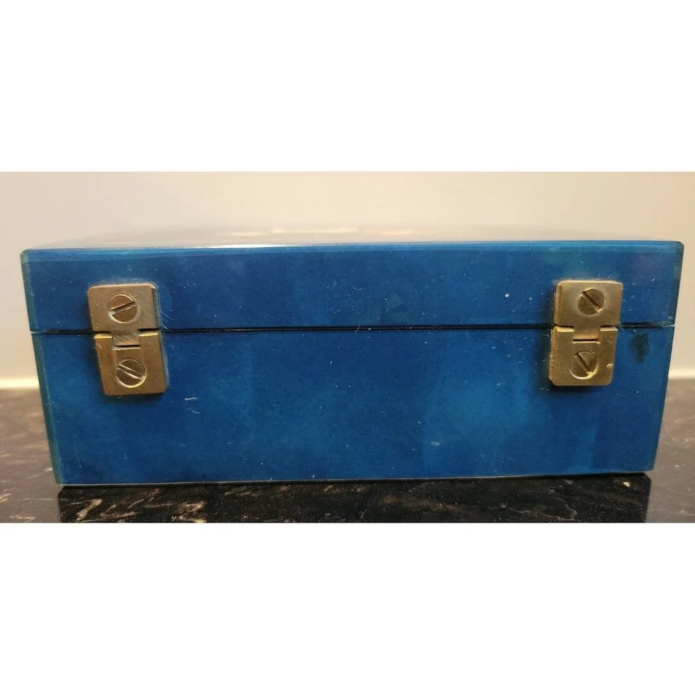 Lacquered Jewelry Trinket Box W/ Inlaid - Nice